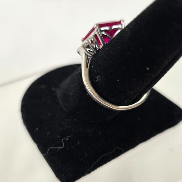 Ruby Color Gemstone Ring .925 Sterling Silver Women's 8.5 Cubic Zirconia NWOT - Picture 13 of 16